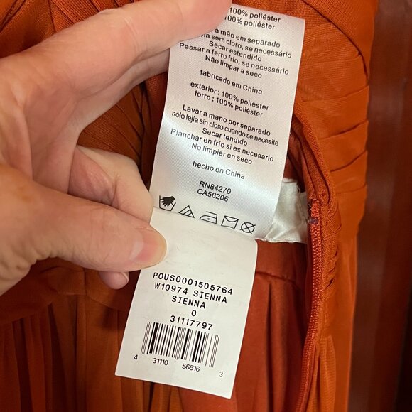 David's Bridal Sleeveless Lined Bridesmaid/Prom Gown, Color: Sienna, Size 0 - Picture 8 of 12